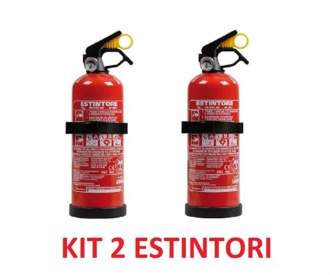 Kit X Estintore Per Auto Kg A Polvere Abc Con Manometro Camper Barca