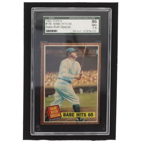 Babe Ruth 1962 Topps 139A1 Special 5 Babe Hits 60 Pole SGC 7 5