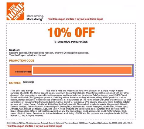 Free Printable Home Depot Coupons Rossy Printable