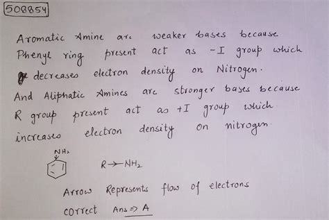 Aromatic Amine Are Bases Than Aliphatic Amines Which Are In Turn