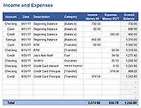 Excel Checkbook Register Budget Worksheet | DocTemplates