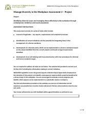 Bsbdiv Assessment Project Docx Bsbdiv Manage Diversity In