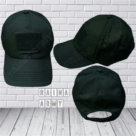 Topi Army Tactical Bdu Topi Tactical Bdu Velcro Hitam Polos Lazada