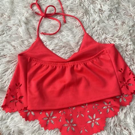 Pink Ruffle Bikini Top Charlotte Russe Size Depop