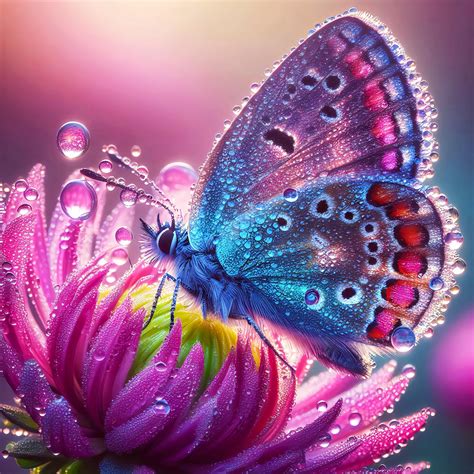 Beautiful Butterfly on Pink Flower