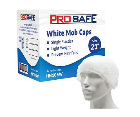 ProSafe Disposable Crimped Mob Cap White 21 Inch 1000ctn HN105W