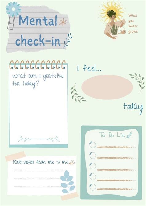 Mental Health Check In Digital Fillable Template Etsy