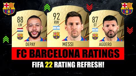 FIFA 22 FC BARCELONA PLAYER RATINGS Ft Aguero Depay Messi