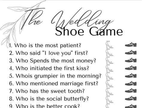 Wedding Shoe Game - Etsy