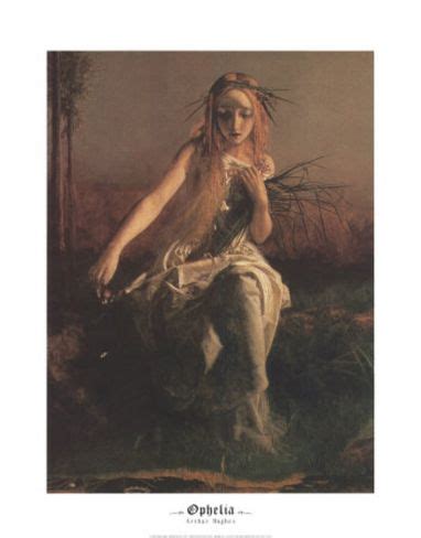 Ophelia Detail Art Print Arthur Hughes Art Posters Art