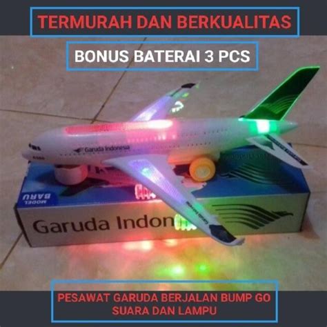 Jual MAINAN PESAWAT TERBANG GARUDA BUMP GO ADA SUARA DAN LAMPU Shopee