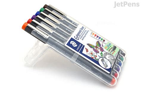 Staedtler Pigment Liner Marker Pen 05 Mm 6 Basic Color Set Jetpens