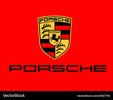 Porsche Brand Logo Car Symbol With Name Royalty Free Vector