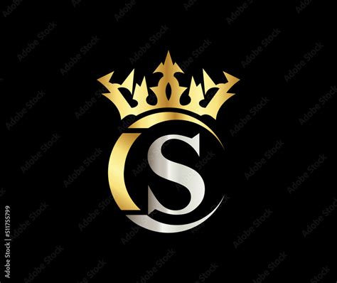 S letter Crown luxury kingdom sign with Golden Color Company Logo ...