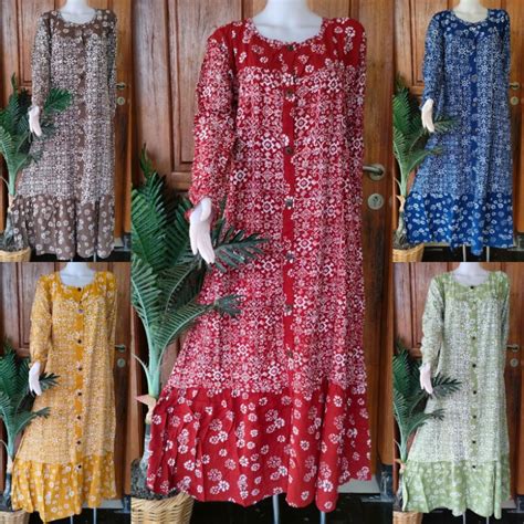 Jual Batik Putri Diana Sekdres Karima Motif Batik Tulis Daster Panjang