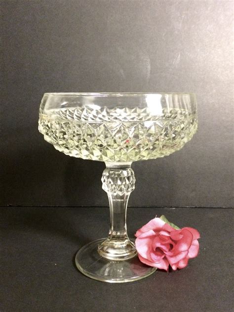 Cut Glass Compote Or Pedestal Bowl Etsy