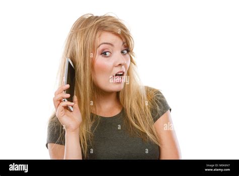 Unangenehme Gespr Ch Schlechte Beziehungen Konzept Verr Ckte Junge Blonde Weirdo Frau Mit