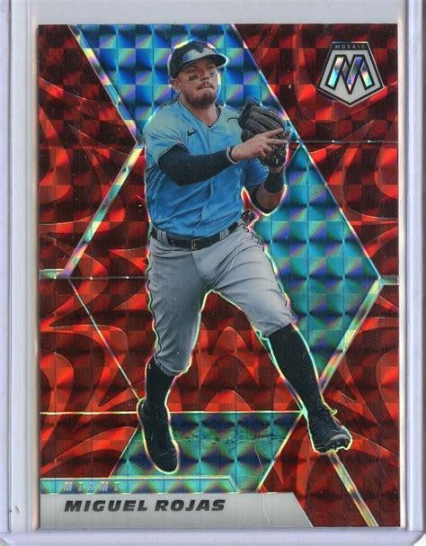 2021 Panini Mosaic Mosaic Reactive Red 72 Miguel Rojas Ebay