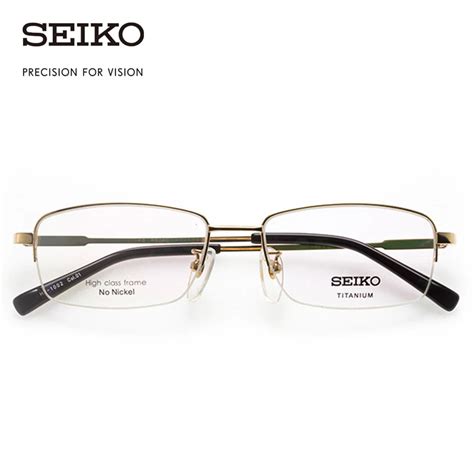 Seiko Eye Glasses Frame For Men Gold Rim Optical Titanium Eyeglasses Square Dioptric Glasses