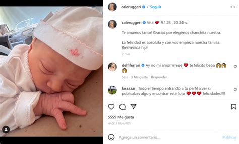 Cande Ruggeri Public La Primera Foto De Su Hija Vita A Horas De Dar A Luz