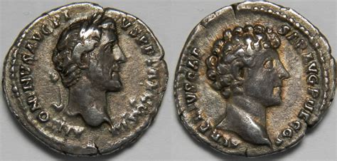 Roman Empire Ar Denarius Ad Antoninus Pius And Marcus Aurelius