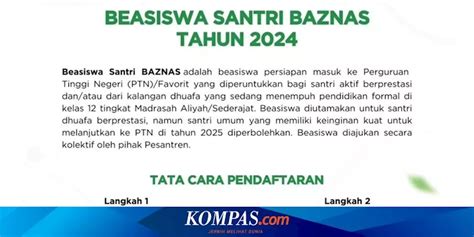 Beasiswa Santri Baznas Ada Dana Rp Juta Dan Kuota