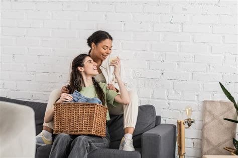 Joyful Lesbian Woman Holding Scented Candle Stock Image Image Of Beautiful Clean 277013811