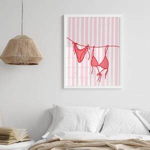 Bikini Clothesline Artwork Printable Coastal Cowgirl Poster Endless Summer Beach Home Decor