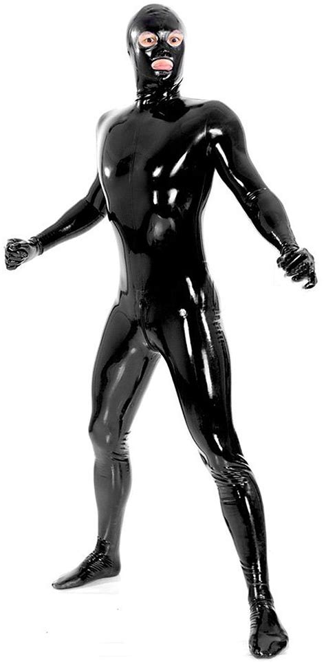 Galleon Vsvolatex Men S Black Fullbody Latex Rubber Zentai Catsuit