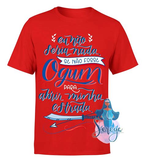 Comprar Camiseta Colorida Lettering Ogum Pontos Cl Ssicos Sereya