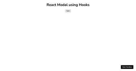 React Modal Using Hooks Codesandbox