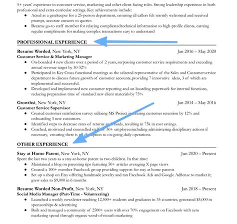 How To Title Different Sections Of Your Resume