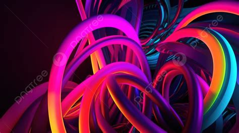 Vibrant Geometric Shapes In A Neon Abstraction A Bold And Trendy 3d