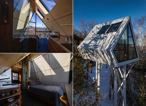 Minimalist Uhu Cabin Sits 40 Feet In The Air Includes Wifi And In Wall Speakers Techeblog