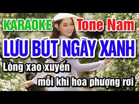 Karaoke Lưu Bút Ngày Xanh Tone Nam Karaoke Phúc Lê YouTube