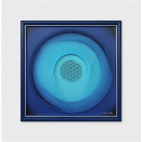 Sacred Geometry String Art In Ocean Blue For Living Room Modern