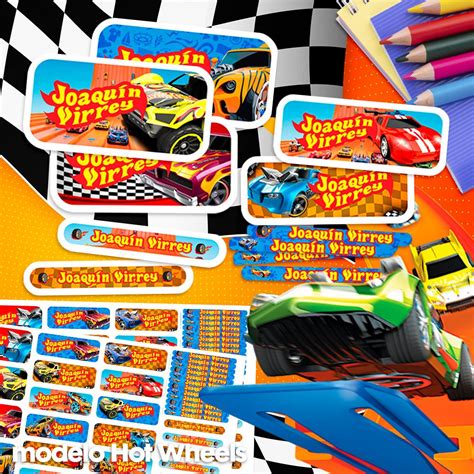 Etiquetas Escolares Para Imprimir Hot Wheels Archivo Digital PDF