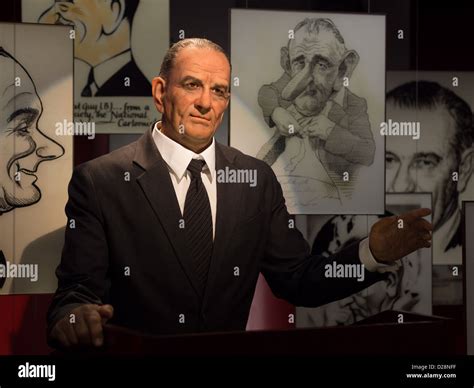 Animatronic Lyndon B Johnson Surrounded By Presidential Caricatures At