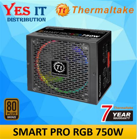 Thermaltake Smart Pro RGB 750W 80Plus Bronze Fully Modular Power Supply ...
