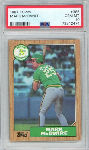 Graded Topps Mark Mcgwire Rookie Rc Baseball Card Psa Gem