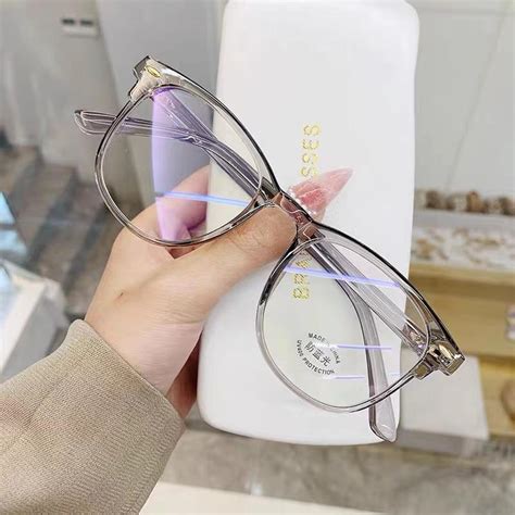 Cheap Retro Anti Blue Light Myopia Glasses Women Men Black Transparent