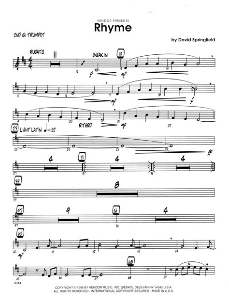 Rhyme 2nd Bb Trumpet At Stanton S Sheet Music