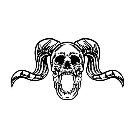 Premium Vector | Skull demon sketch vector illustration