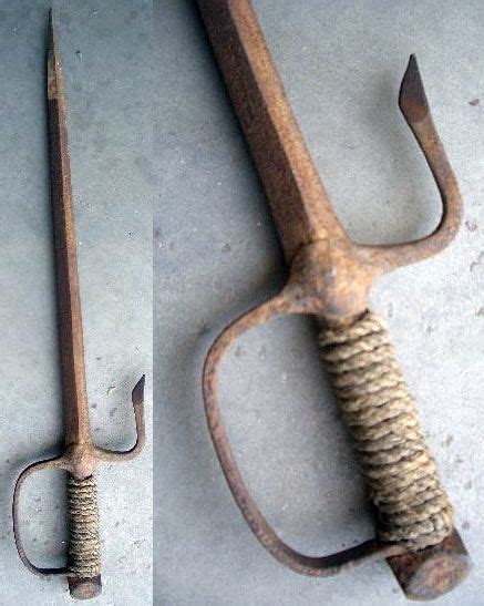 Chinese Four Sided Manji Sai With One Hook Formed Into A Knuckle Guard