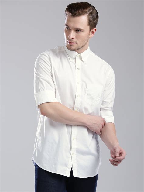 Buy Gant Men White Solid Casual Shirt Shirts For Men 2100742 Myntra