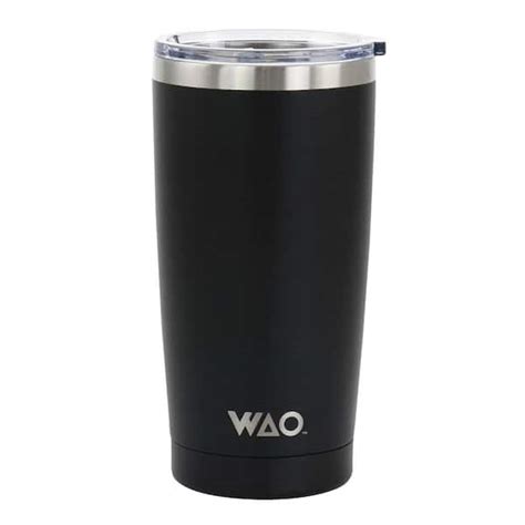 18 Oz Stainless Steel Thermal Tumbler With Acrylic Lid In Matte Black