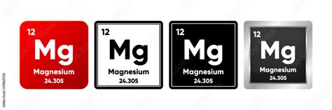 Magnesium chemical element with 12 atomic number, atomic mass and electronegativity values ...