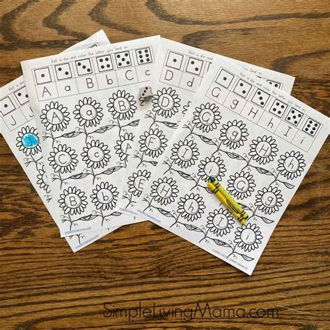 Roll and Color Alphabet Dice Game - Simple Living Mama