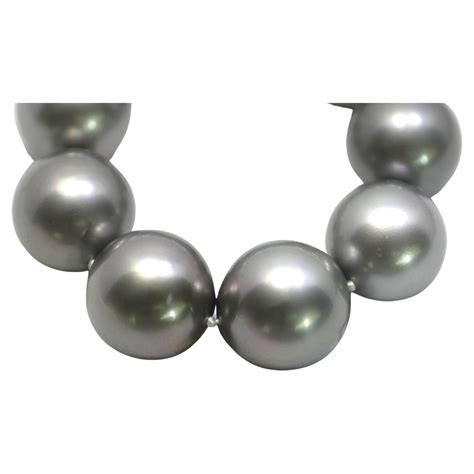 Hakimoto X Mm Tahitian South Sea Pearl Necklace K White Gold