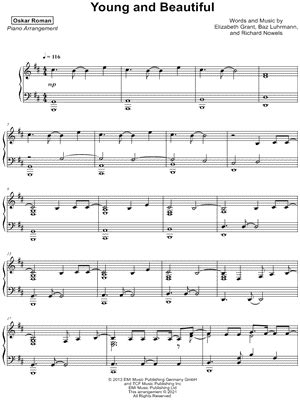 "Young & Beautiful" Sheet Music - 18 Arrangements Available Instantly ...